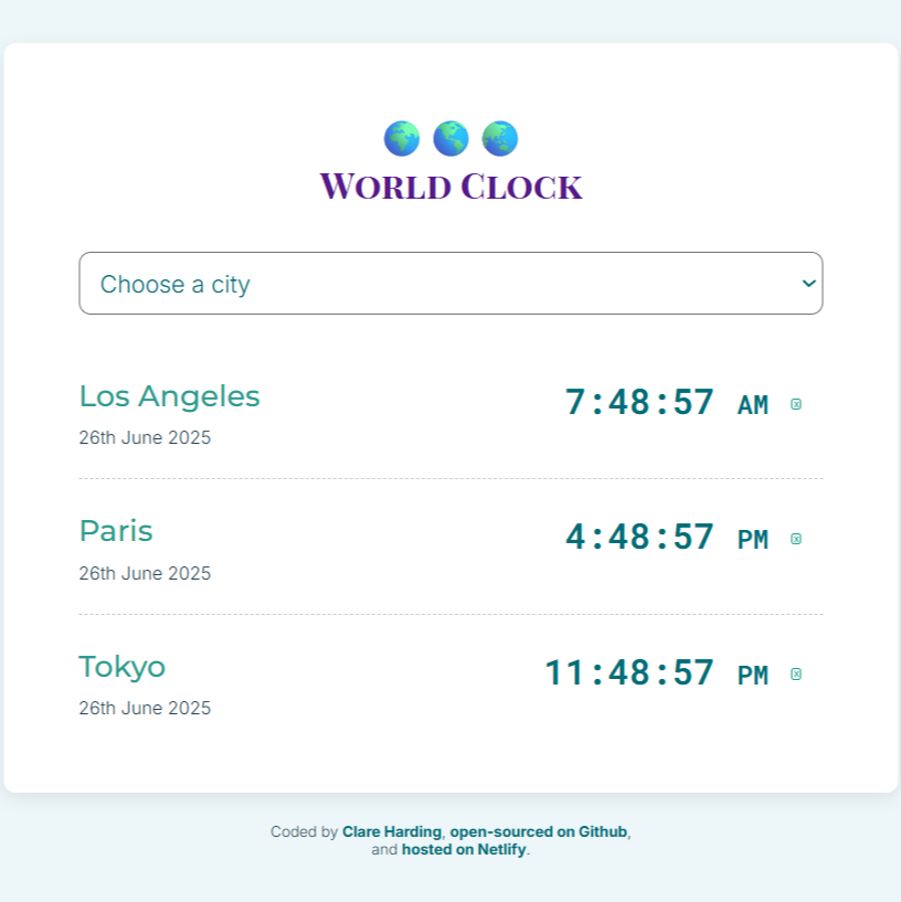 World Clock - Time Zone API